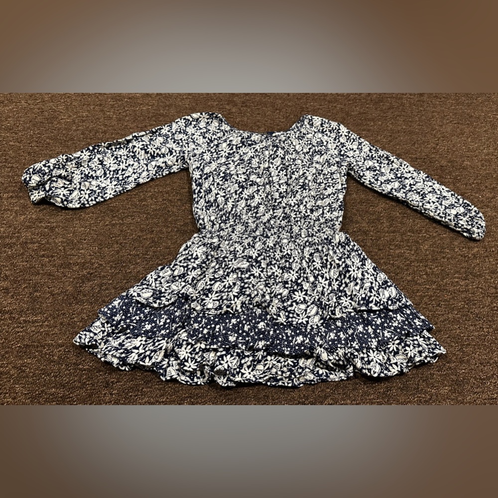 POLO Ralph Lauren 6X floral blue white dress casual sexy comfy long sleeve